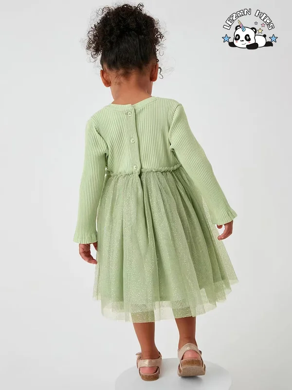LEZONKIDS - Chegada de 2024: Vestidos de Meninas com Estampa de Unicórnio e Bordado, de Algodão Lavável